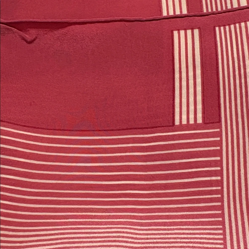 Dior Red and Cream Striped Silk Scarf